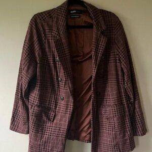 NWOT Studio by Torrid Women's Plaid Brown Blazer Jacket